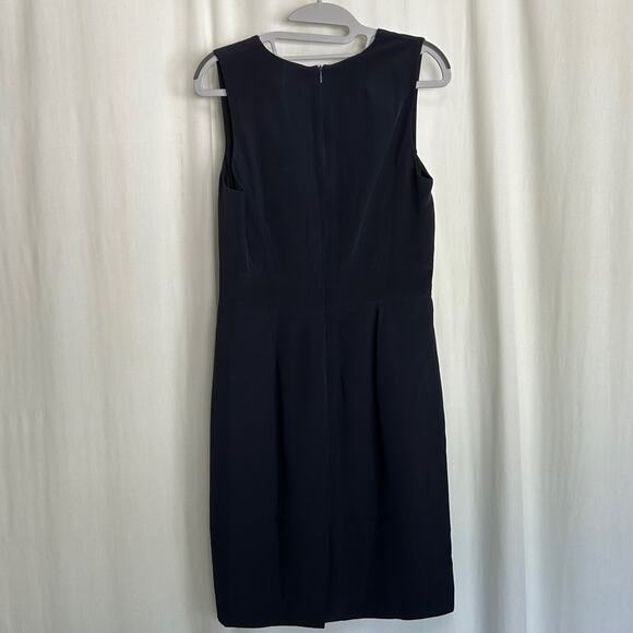 Lilysilk Navy Blue 100% Mulberry Silk Casual Career Sleeveless Dress NWT Size 4 - Picture 4 of 11